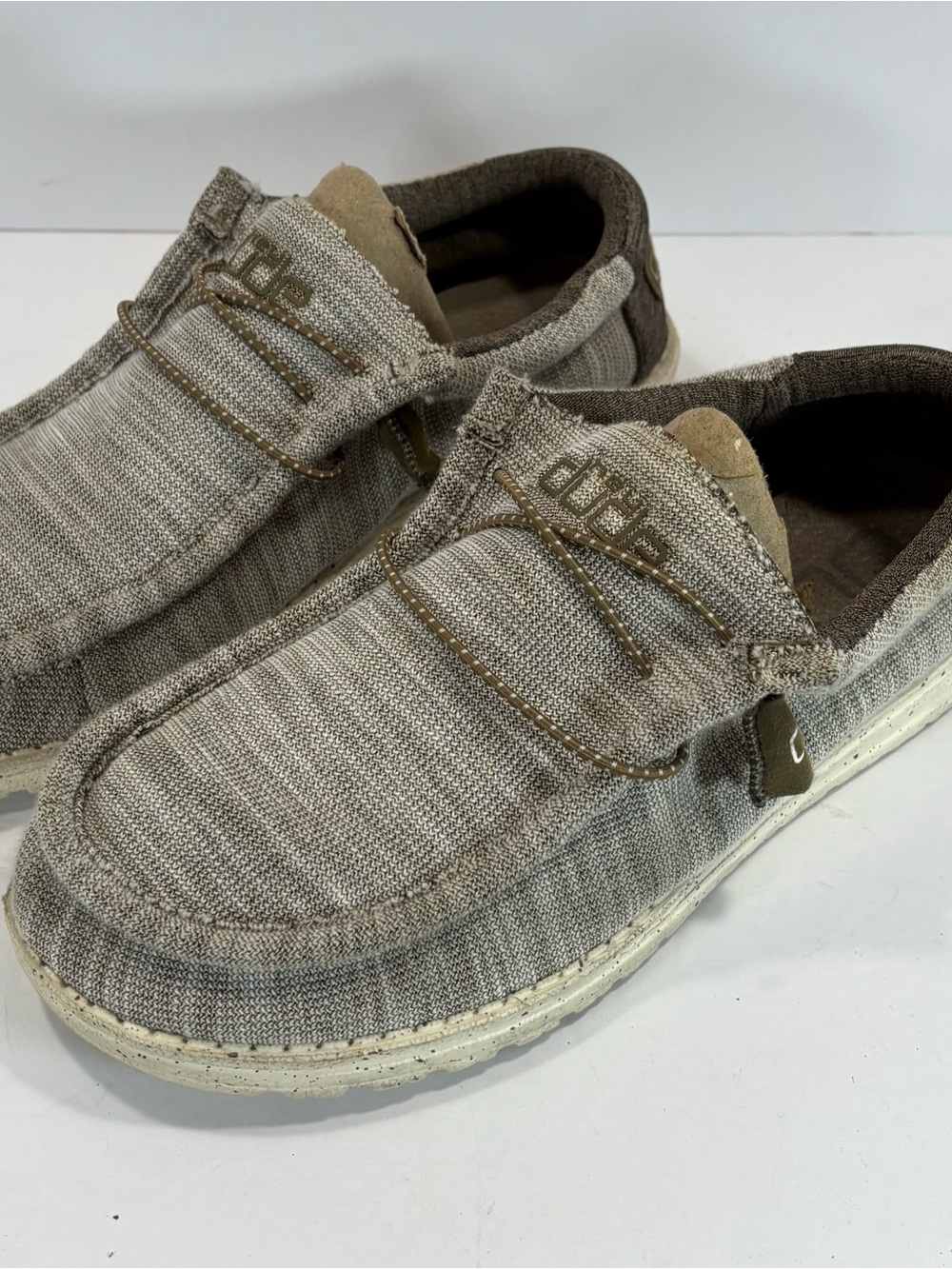 Hey Dude Casual Slip-On Loafers in Taupe and Brown